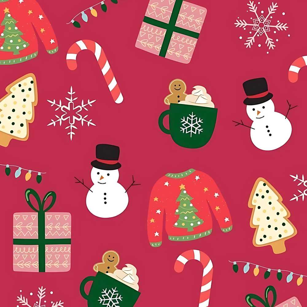 Cute Christmas Sweater Snowman Candy Cane Gifts Festive