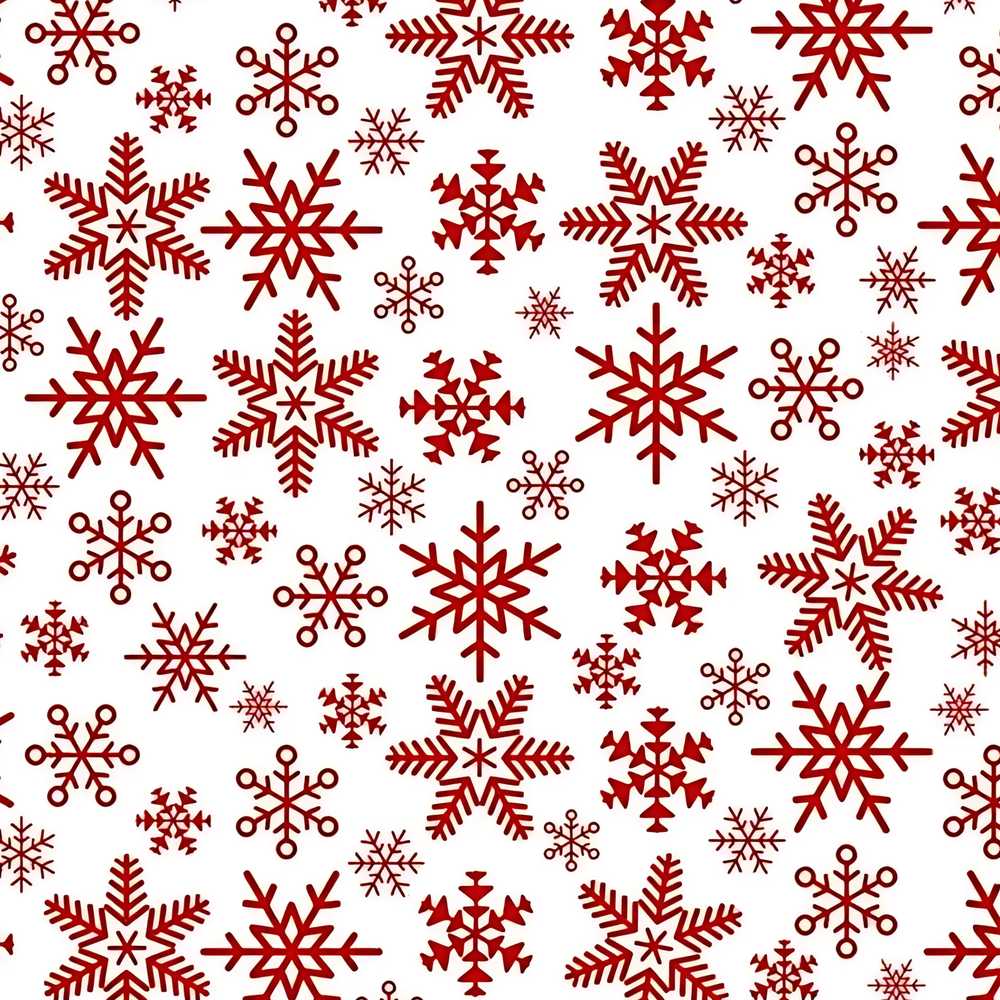 Red Snowflake Winter Holiday Minimal Festive Seasonal Pattern