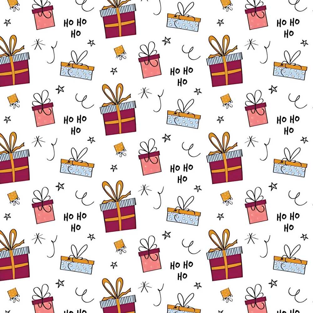 Cute Christmas Gift Boxes Ho Ho Doodle Festive