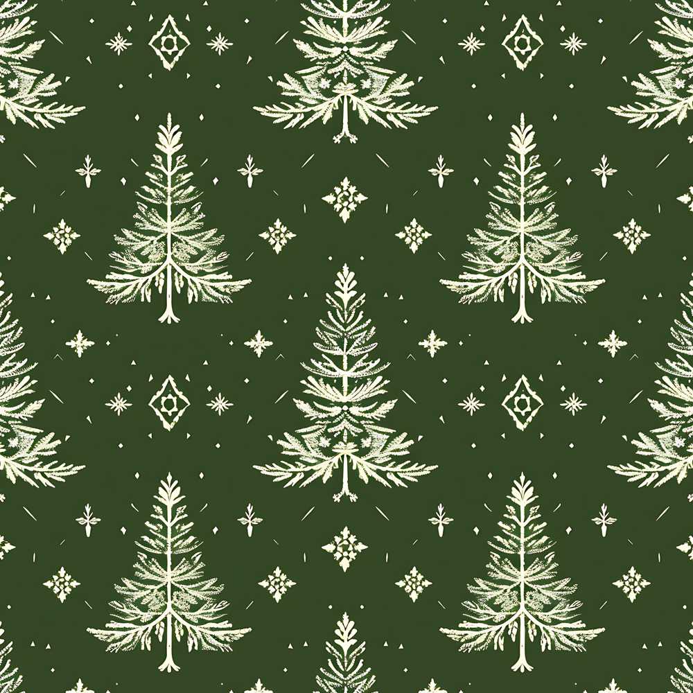 Classic White Fir Trees Nordic Style Green Decorative
