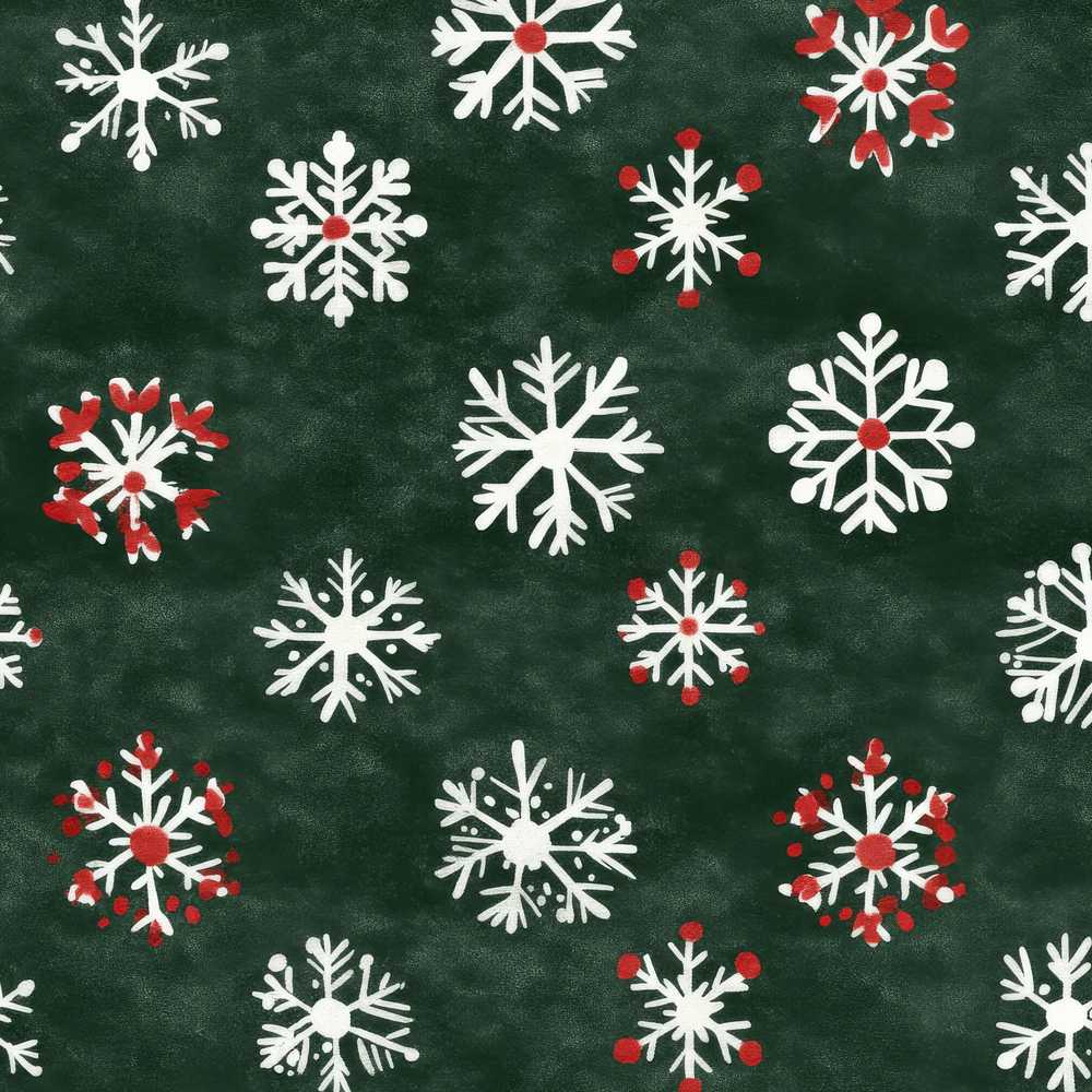 Cute Winter Snowflakes Red White Green Festive Holiday