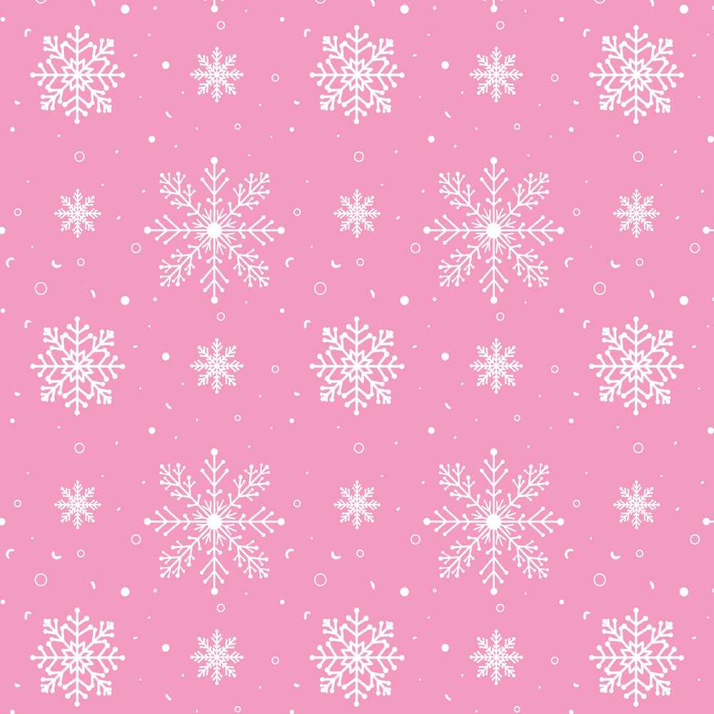 Cute Pink Snowflakes Minimal Winter Festive Holiday Seasonal