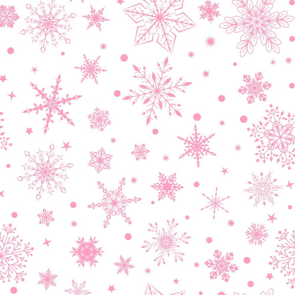 Elegant Pink Snowflakes White Background Festive Holiday Seasonal