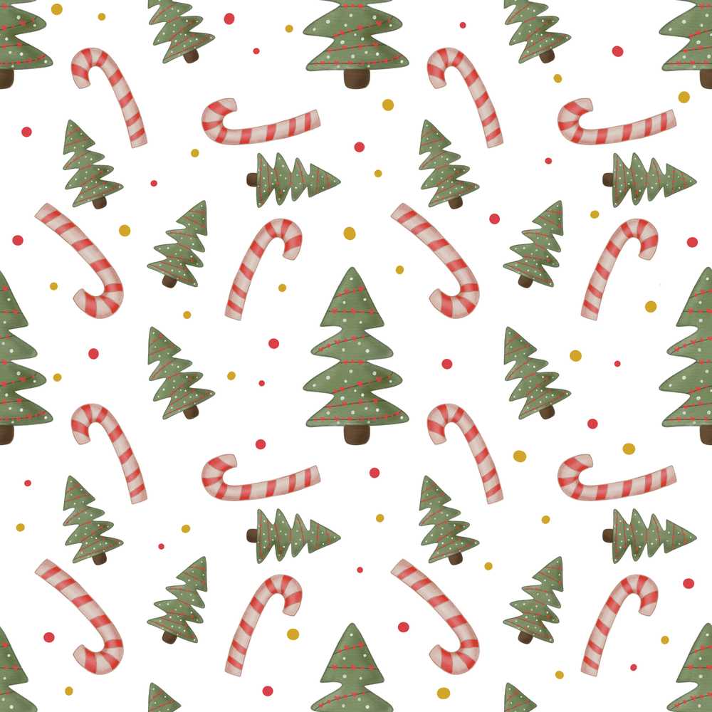 Christmas Trees Candy Canes Snowflakes Holiday Festive Seasonal