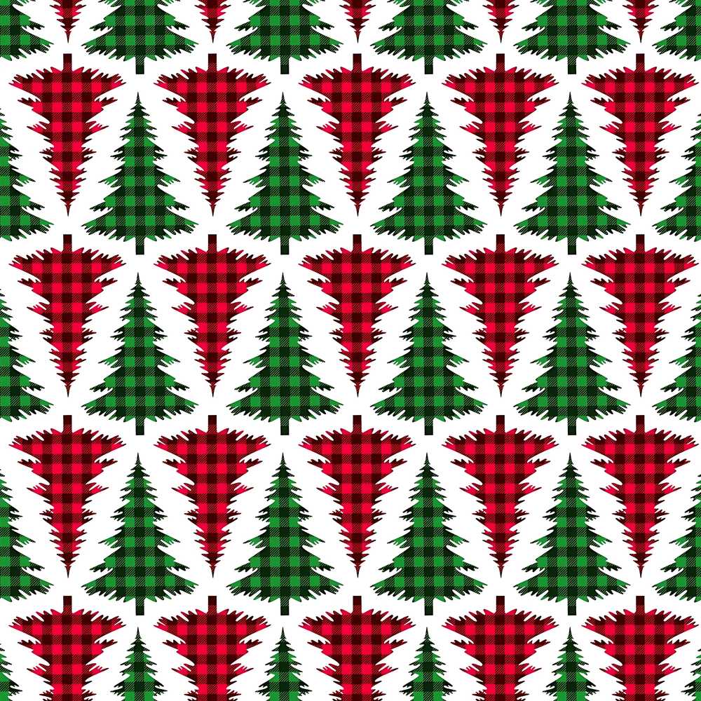 Buffalo Plaid Christmas Trees in Red and Green Rustic