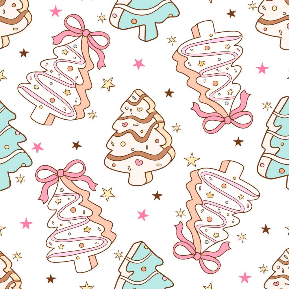 Cute Christmas Tree Cookies with Icing and Bows Sweet Festive