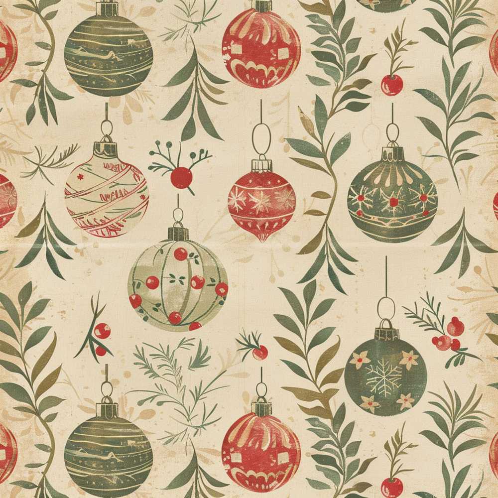Elegant Christmas Holly Leaves with Berries and Snowflakes Wildflower