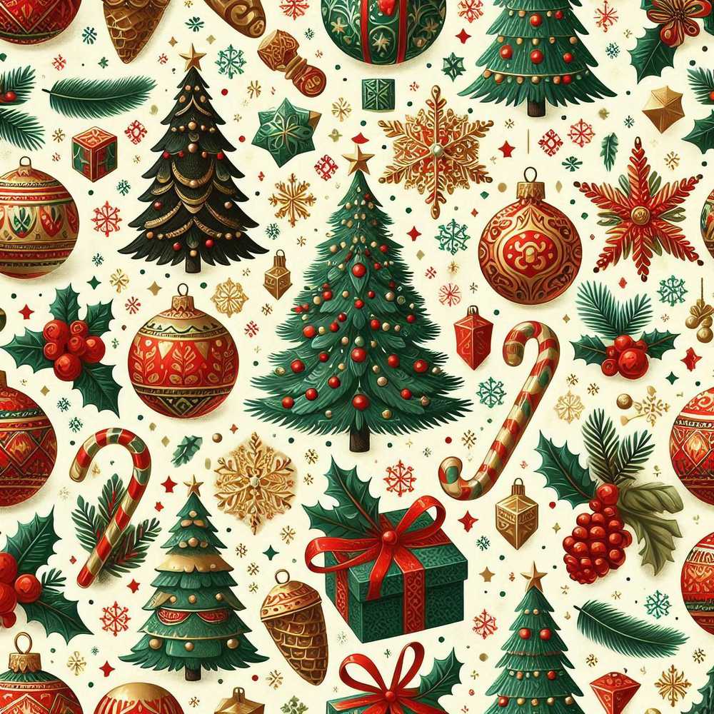 Classic Christmas Trees Candy Canes Baubles and Festive Decor
