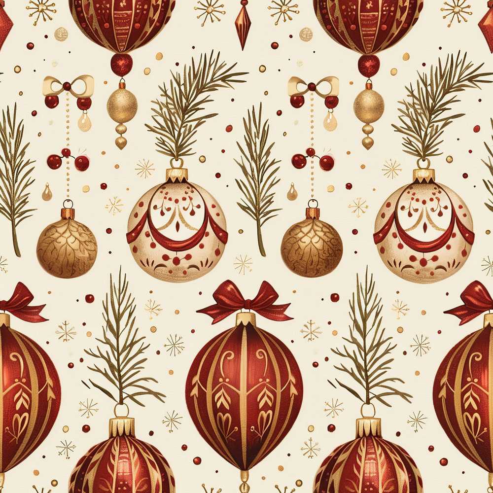 Vintage Christmas Bells Holly Leaves Pine Branches and Festive Elements