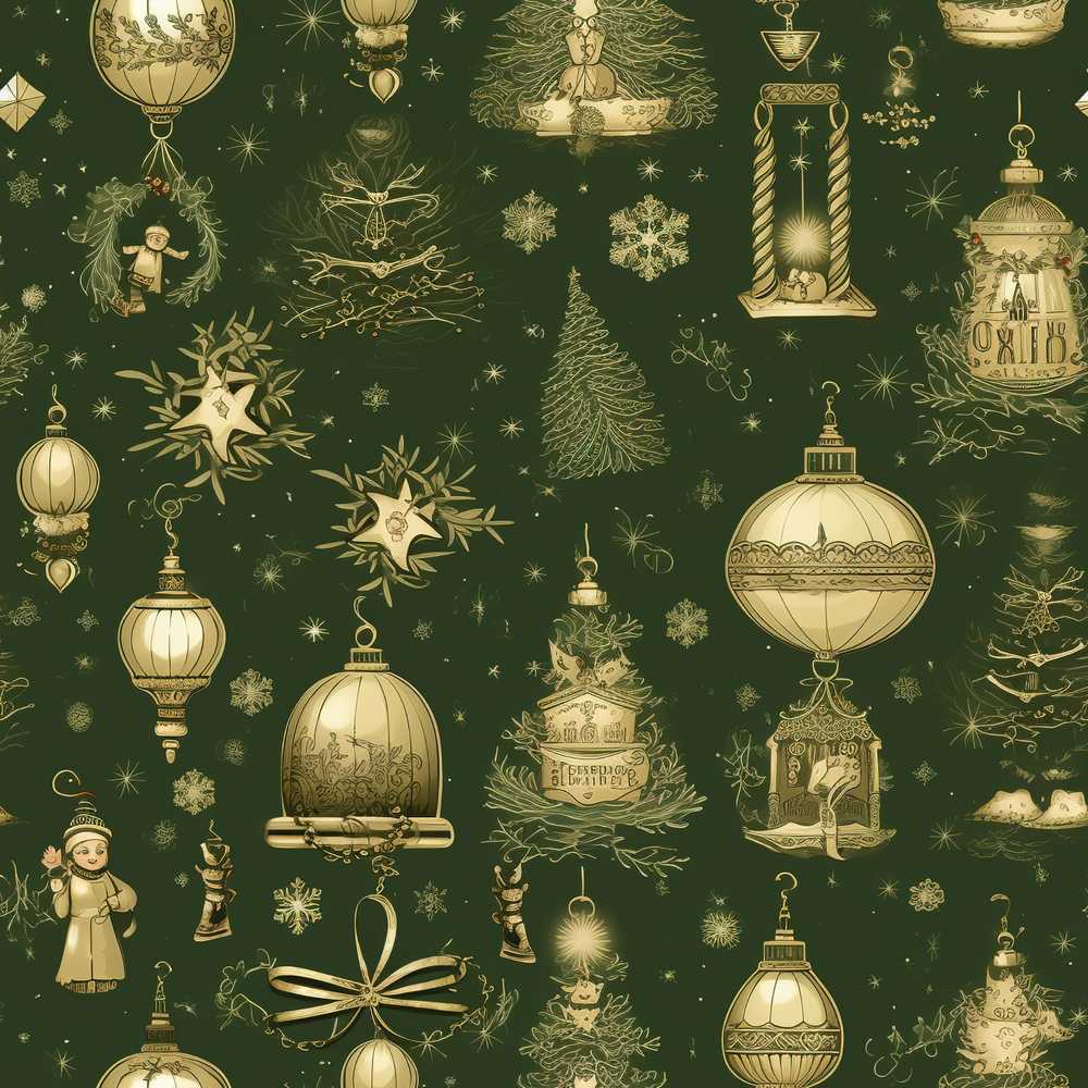 Luxury Gold Christmas Ornaments Lantern Stars Dark Green