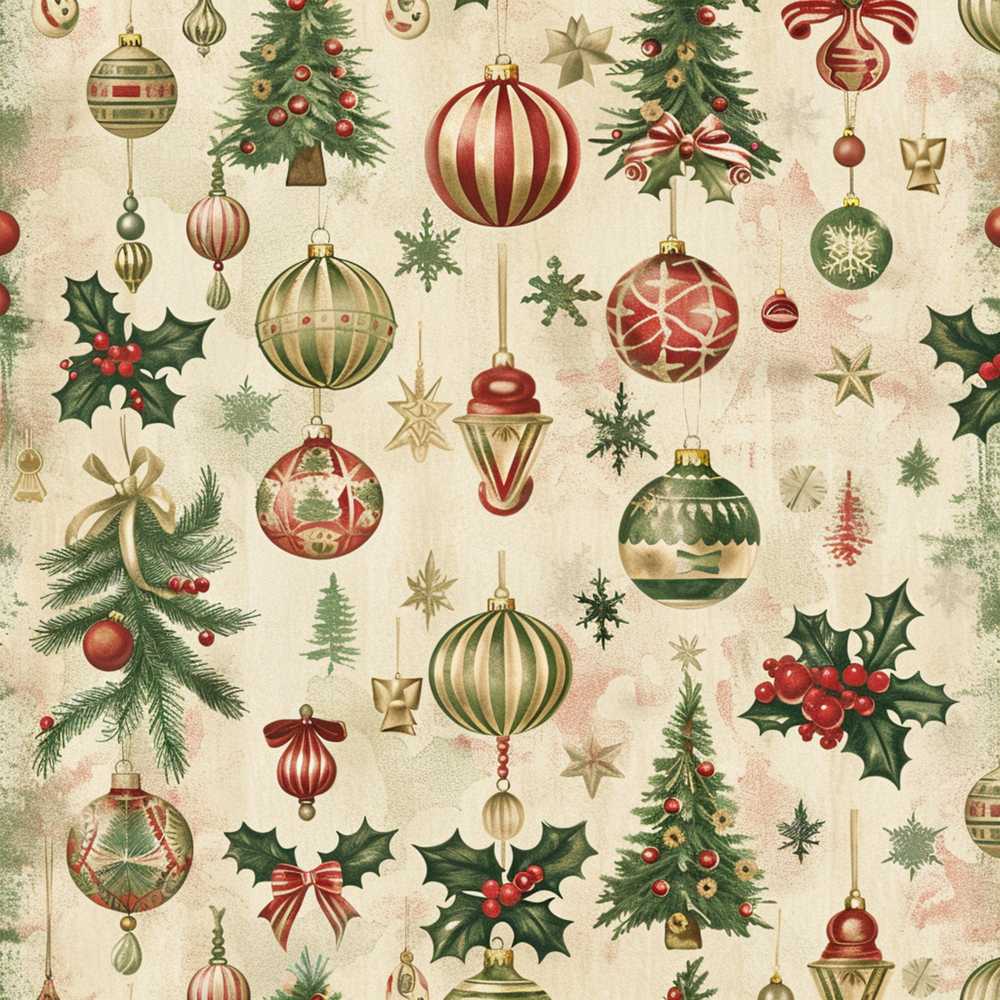 Elegant Vintage Hanging Baubles Christmas Decor Festive Holiday