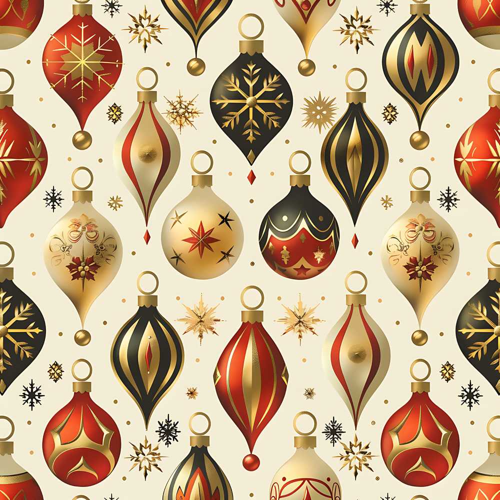 Luxury Red Gold Black Christmas Baubles Elegant Festive