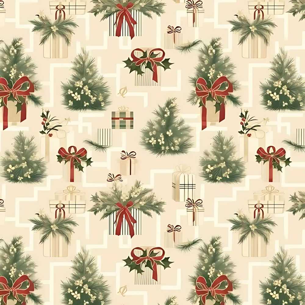 Elegant Christmas Gift Boxes Pine Branch Red Bow