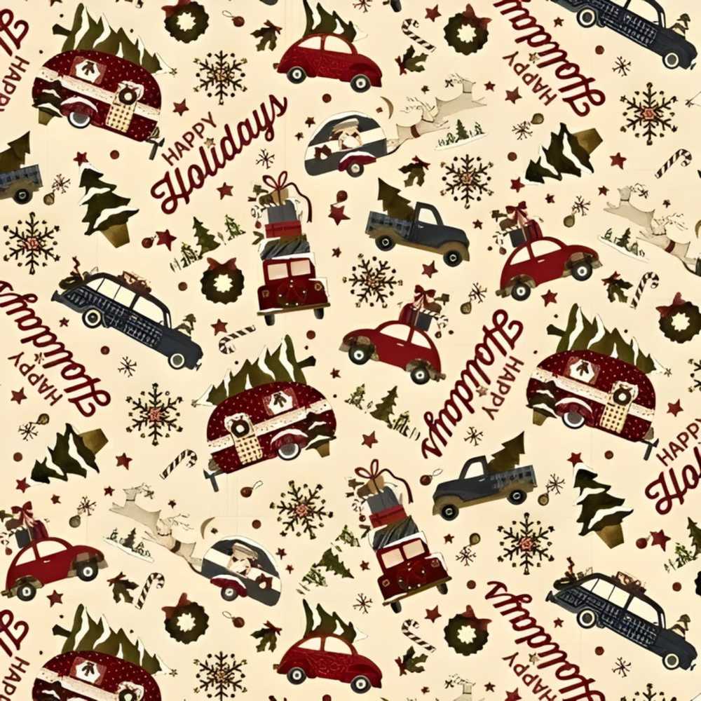 Festive Holiday Cars Gifts Snowflakes Happy Holidays Seasonal