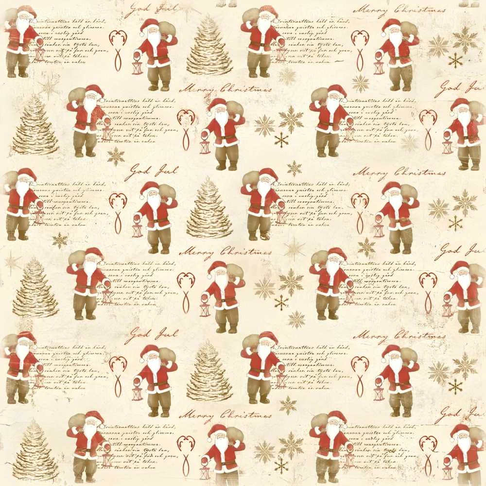 Rustic Santa Claus Script Text Christmas Tree Festive