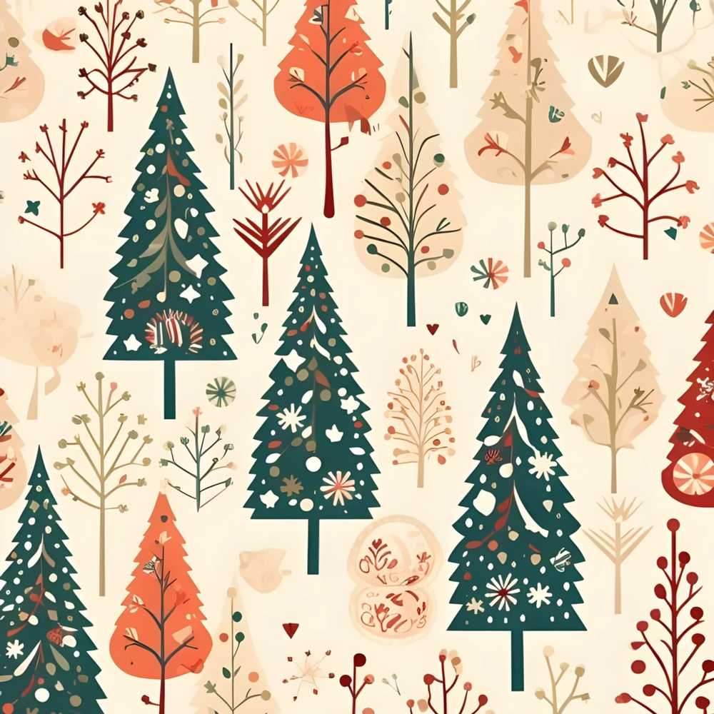 Scandinavian Style Christmas Trees Forest Festive Holiday Seasonal