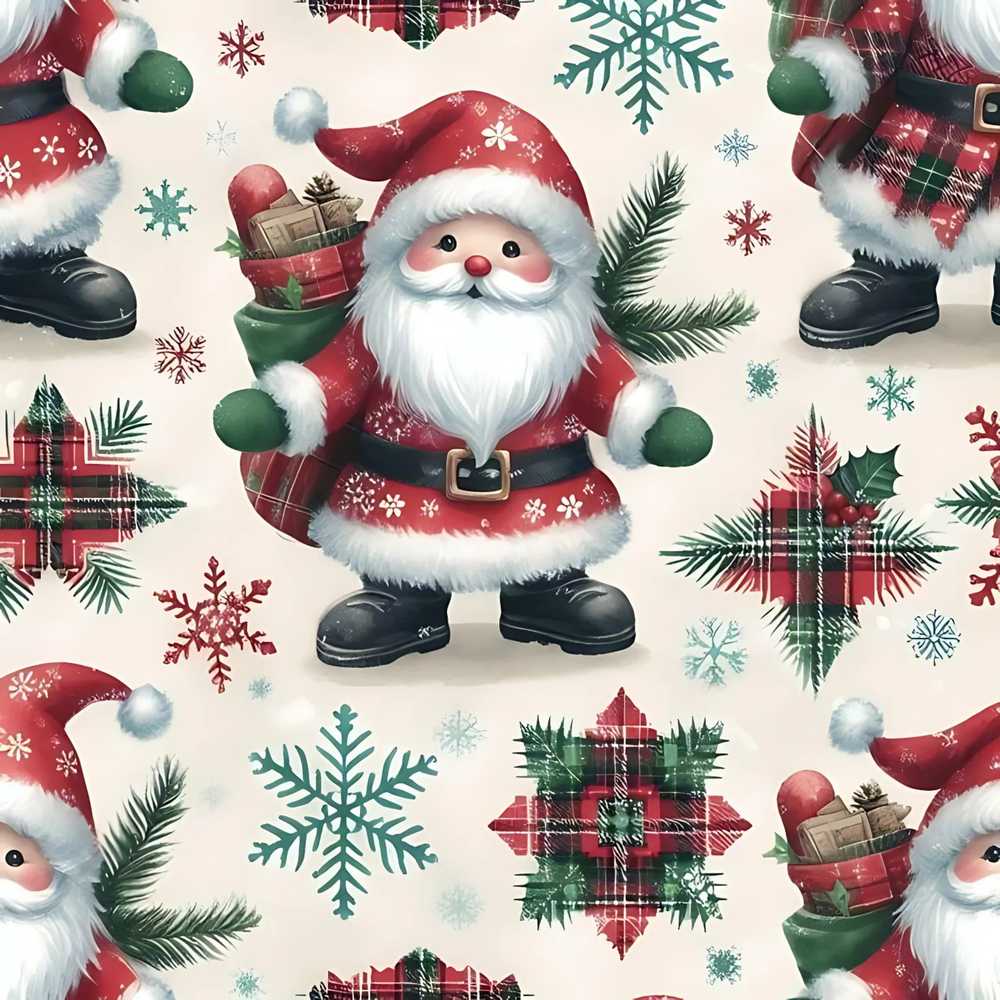 Cute Santa Character Gifts Snowflakes Festive Holiday Seasonal