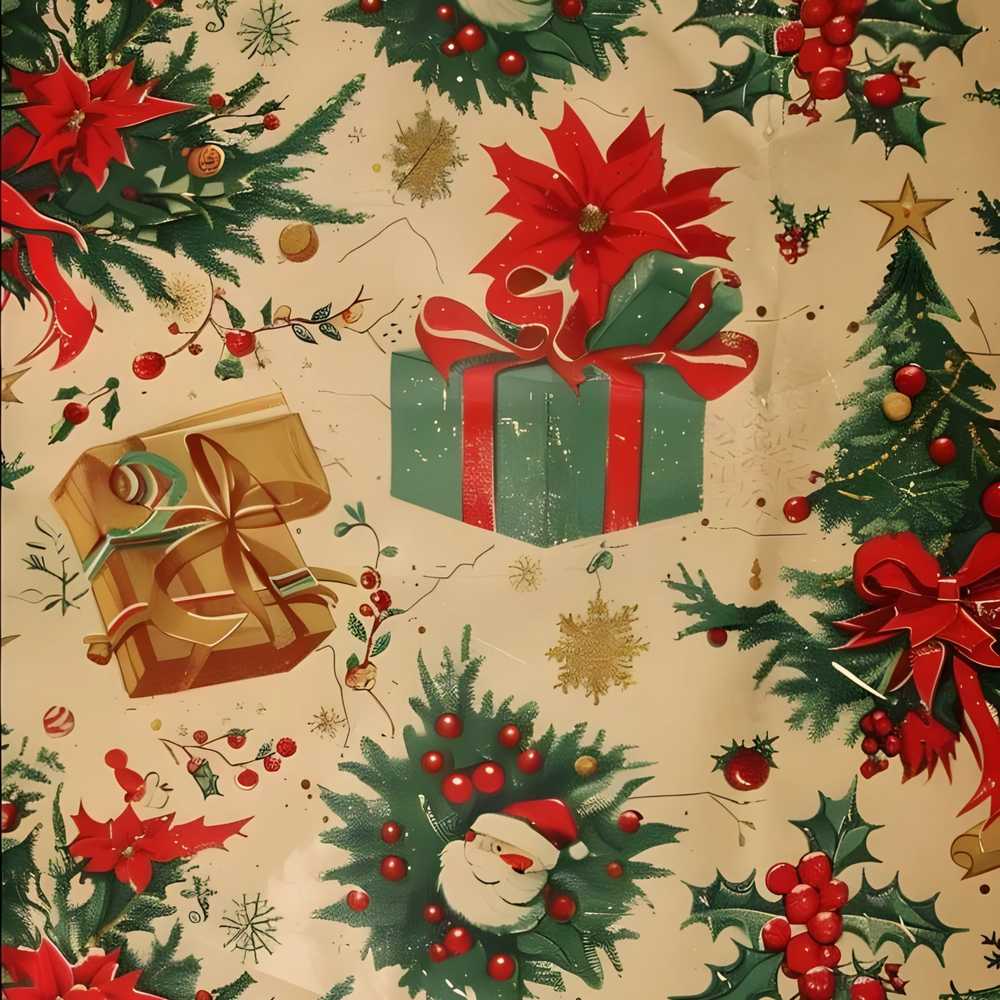Christmas Gift Boxes Pine Branch Holiday Festive Seasonal