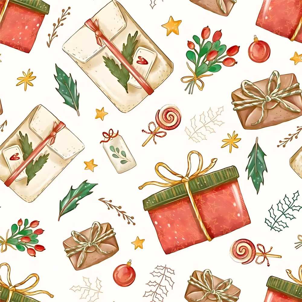 Festive Gift Boxes Candy Stars Christmas Holiday Seasonal