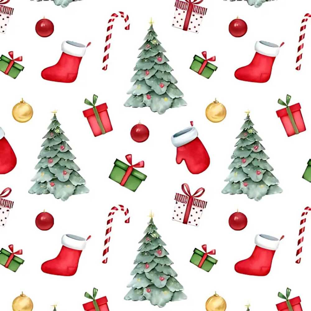 Christmas Tree Gifts Candy Cane Stockings Festive Holiday