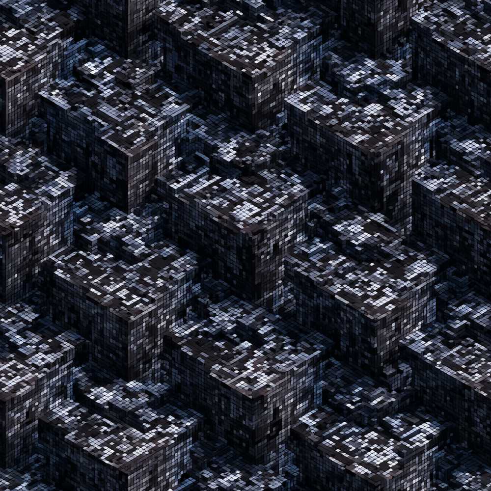 Dark Futuristic Cube Abstract Geometric Art Texture Pattern