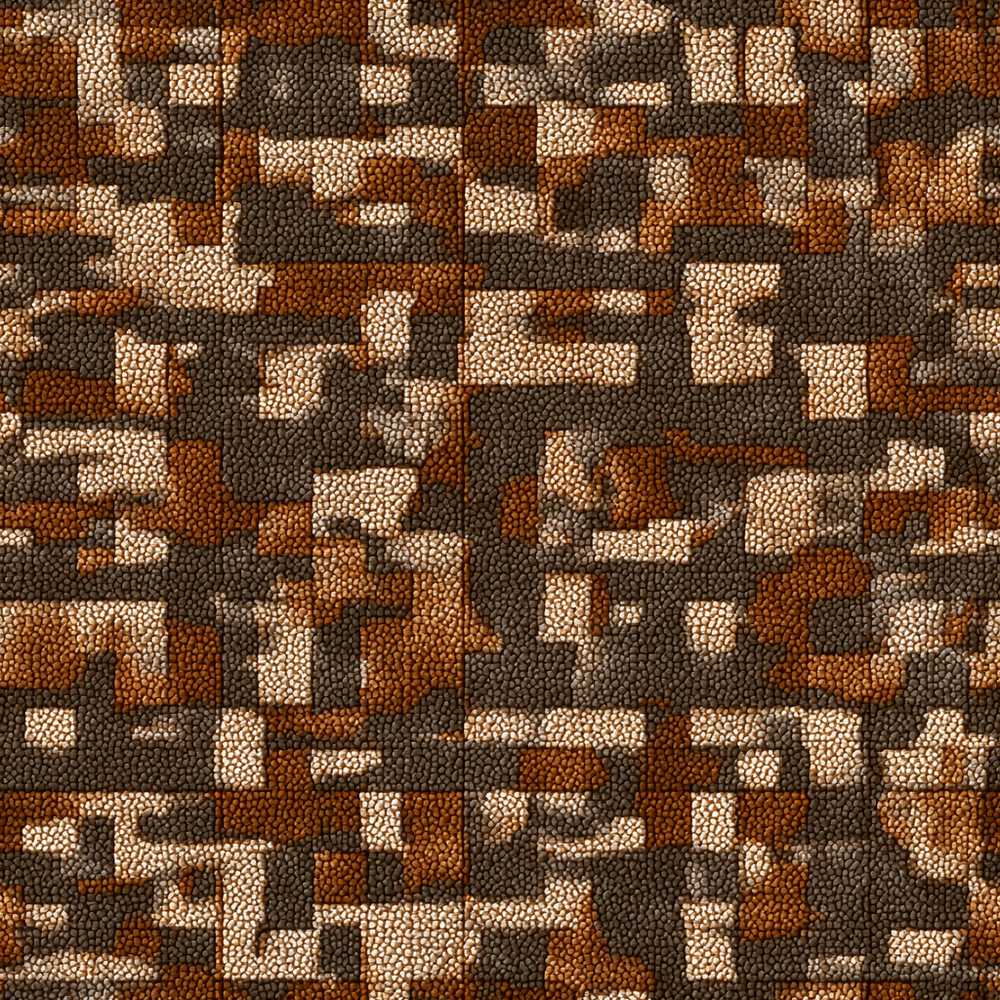 Brown Pebble Mosaic Texture Abstract Art Pattern Design