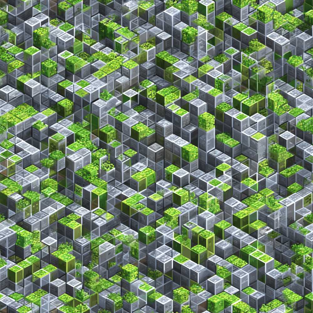 Green Glass Cube Abstract Futuristic Art Texture Pattern