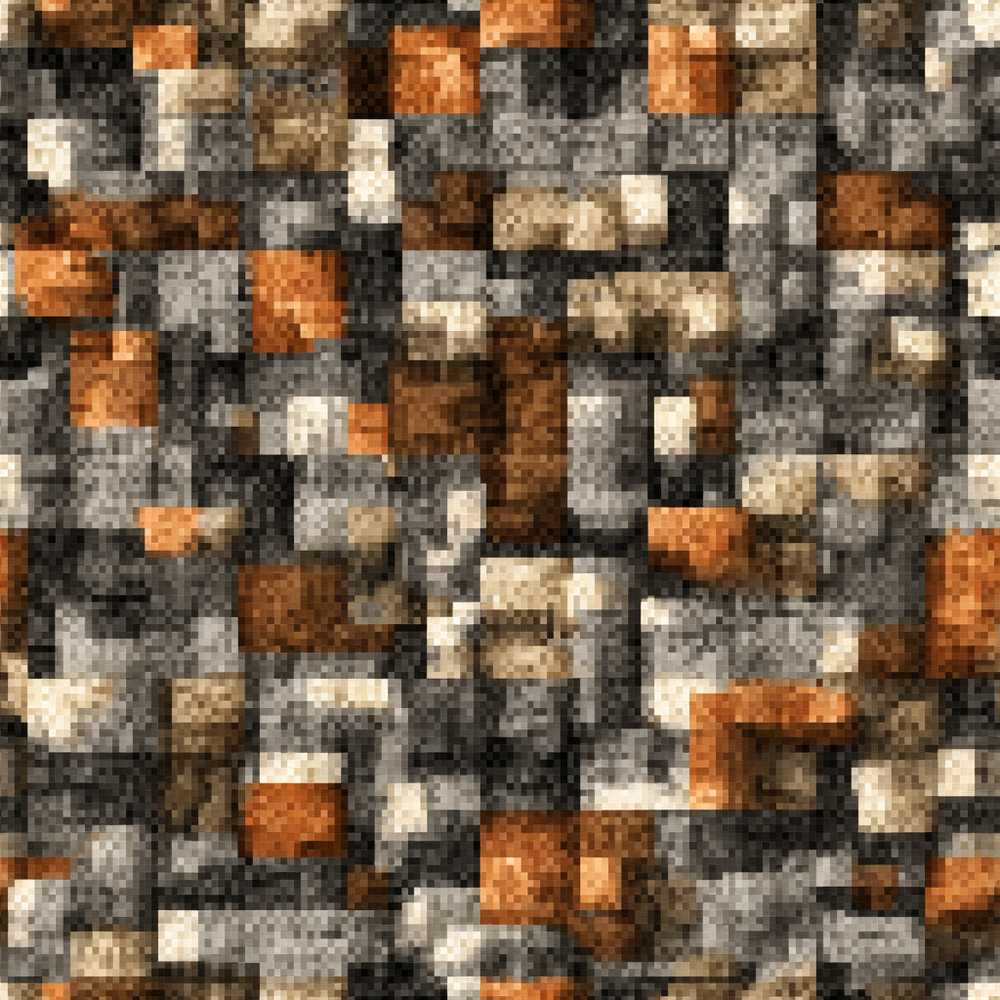 Abstract Pixelated Stone Tile Mosaic Texture Art Pattern