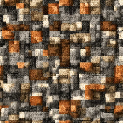 Abstract Pixelated Stone Tile Mosaic Texture Art Pattern