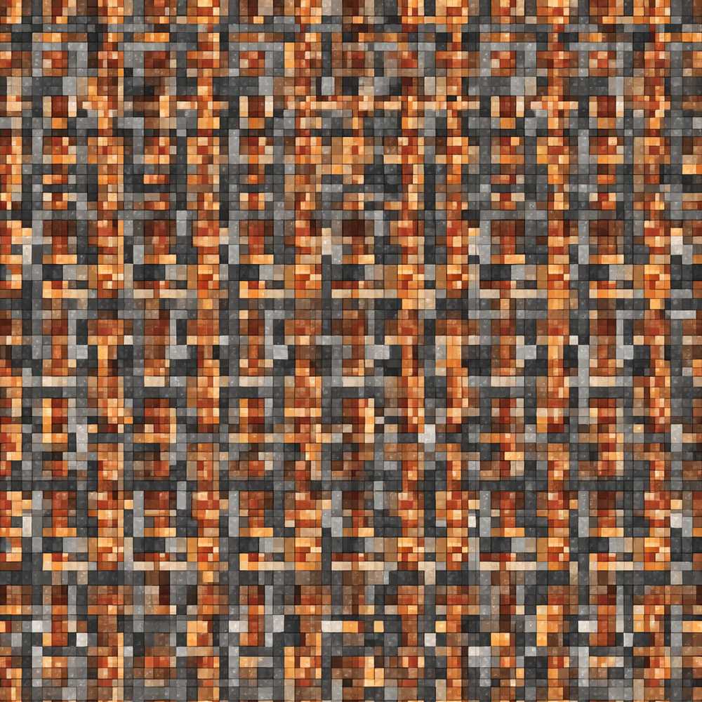 Warm Brown Grey Pixel Mosaic Abstract Art Texture