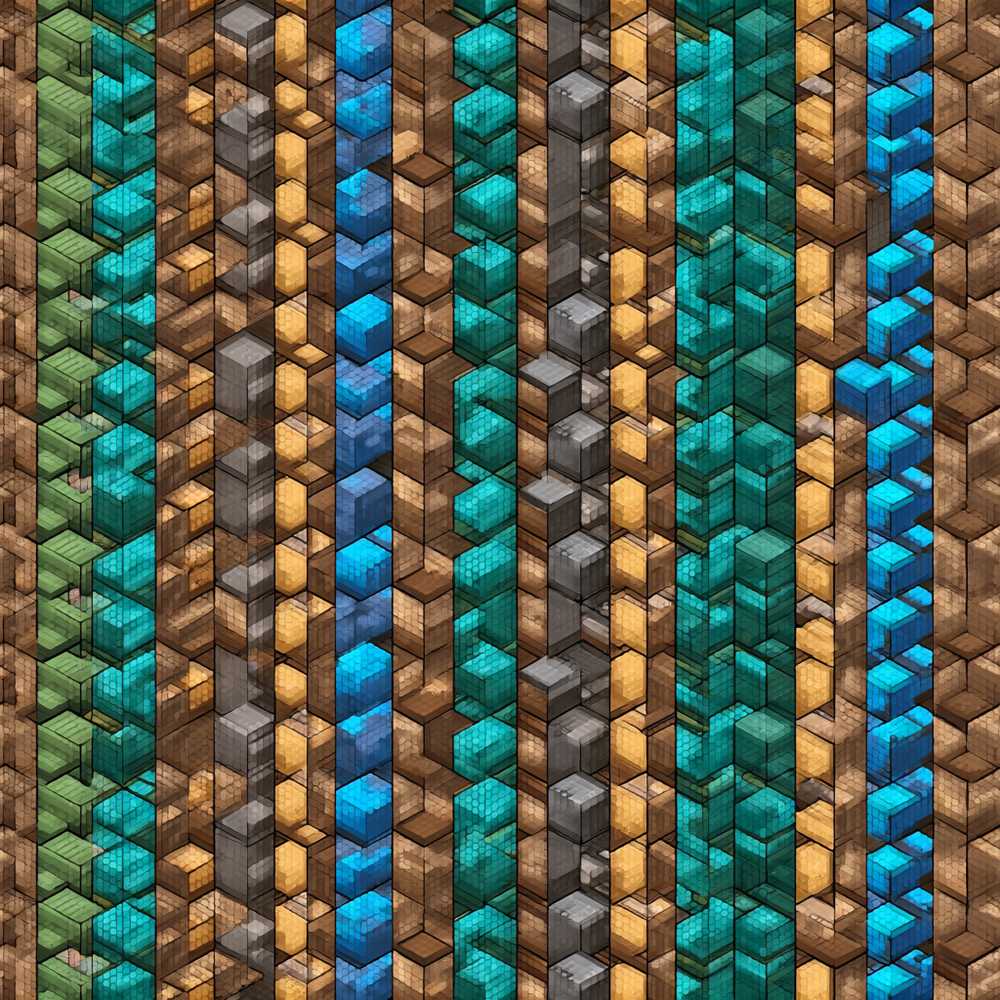 Teal Brown Blue Vertical Cube Abstract Art Texture