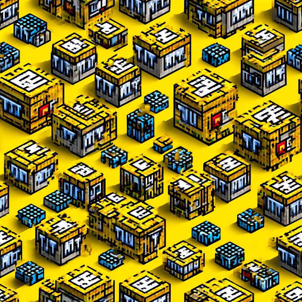 Yellow Gaming Pixel TNT Block Cube Decorative Repeat