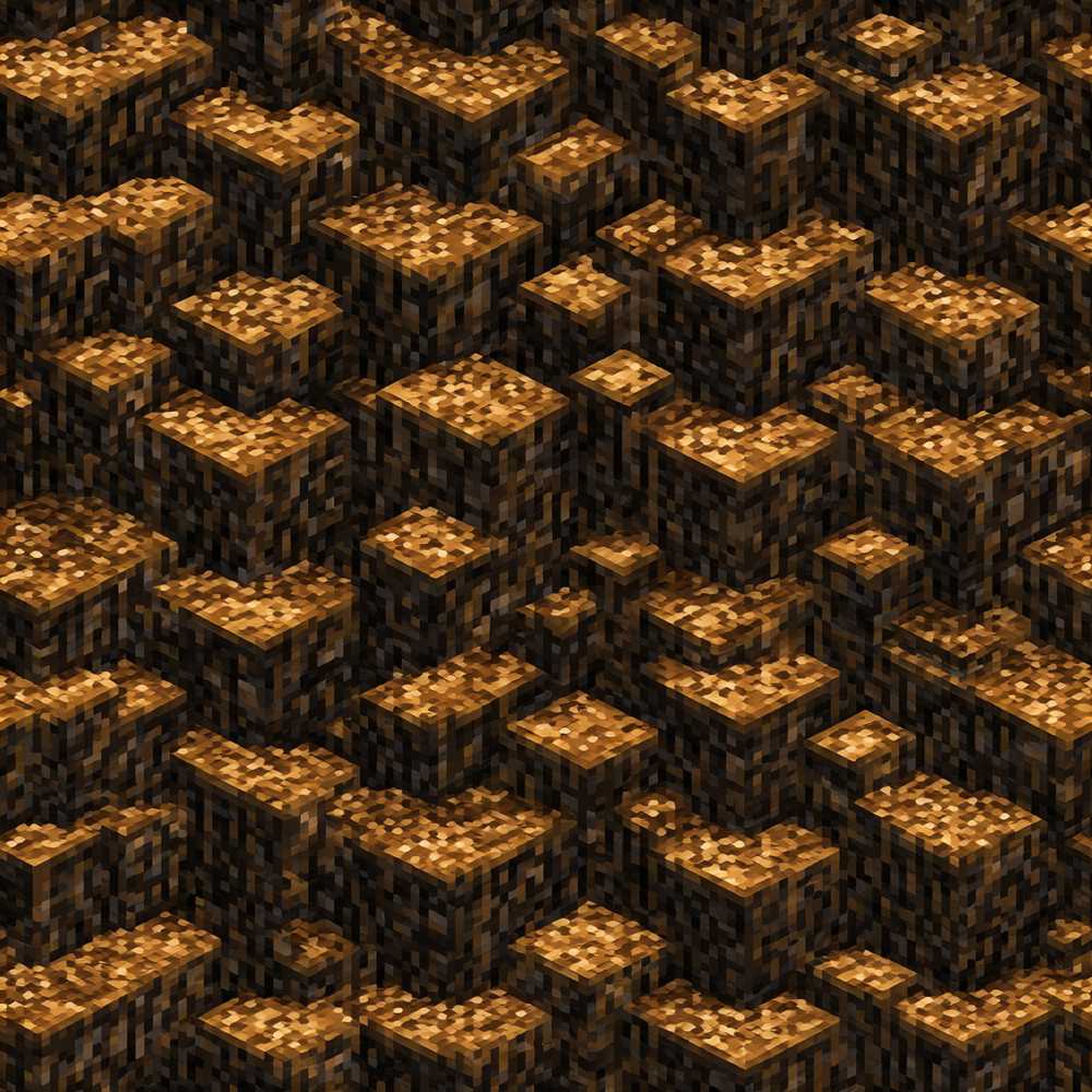 3D Brown Dirt Block Cube Texture Art Pattern