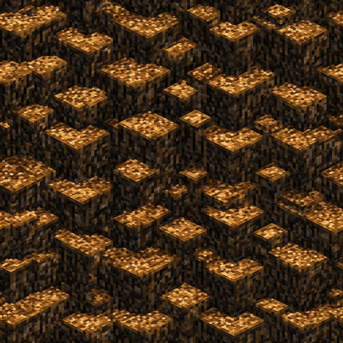 3D Brown Dirt Block Cube Texture Art Pattern