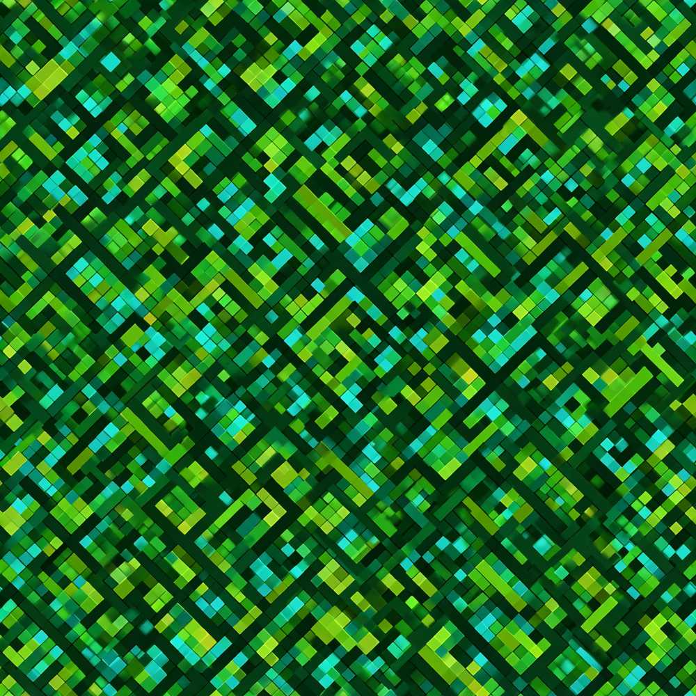 Green Pixel Geometric Abstract Art Texture Pattern Design