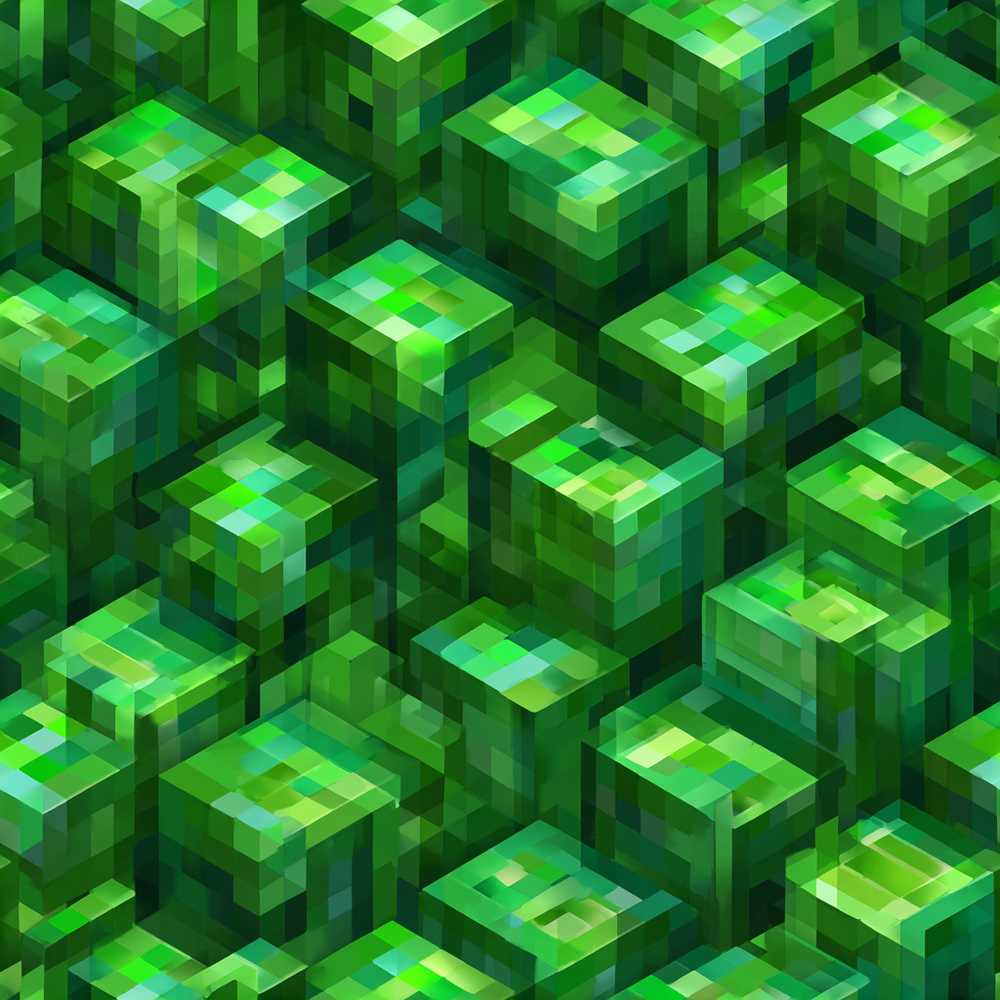 Green 3D Cube Block Abstract Art Texture Pattern