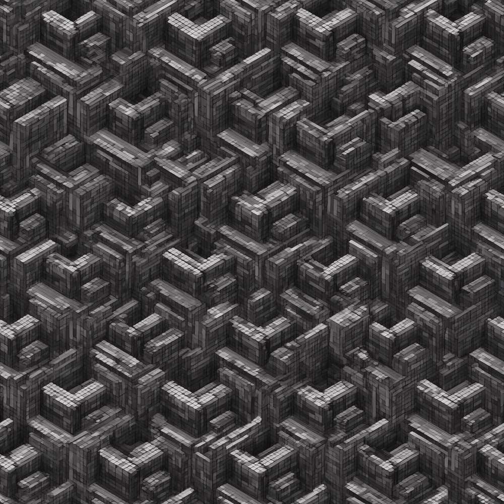 Grey Industrial Cube Texture Abstract Art Pattern Design