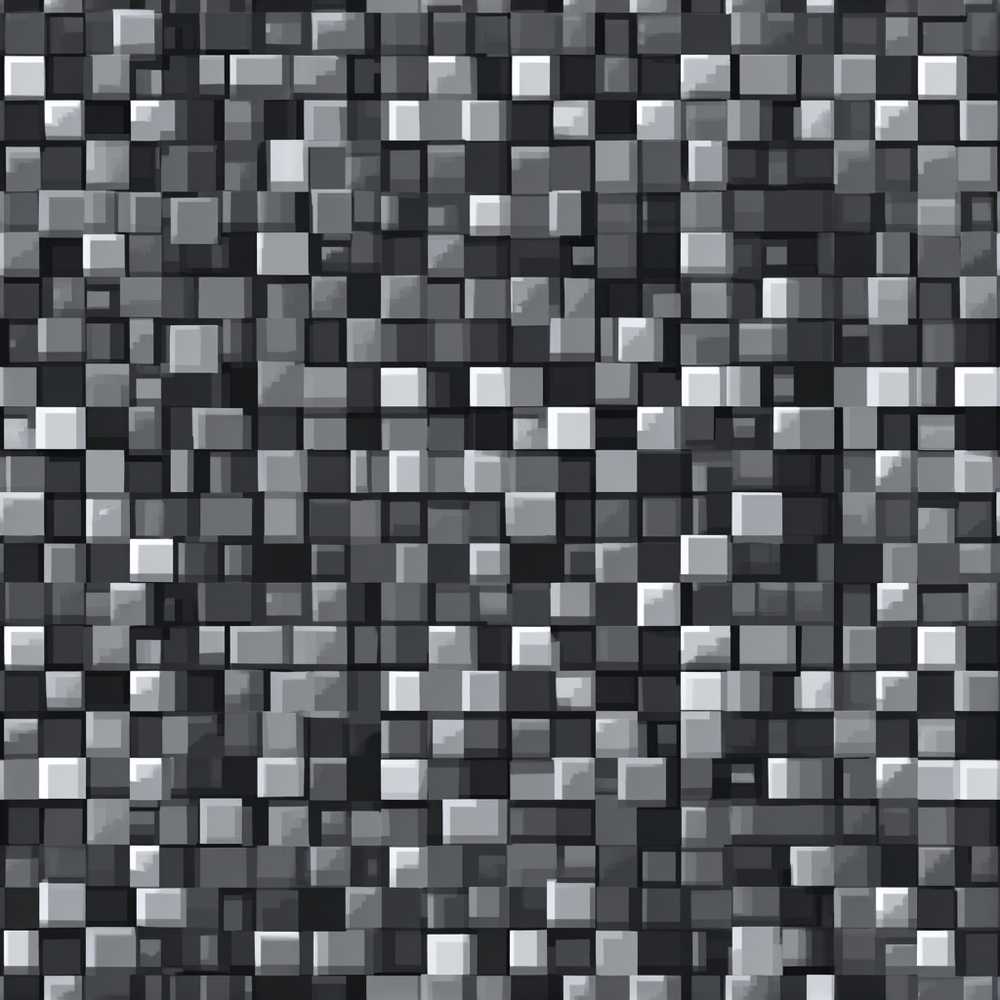 Monochrome Grey Pixel Block Abstract Art Texture Pattern