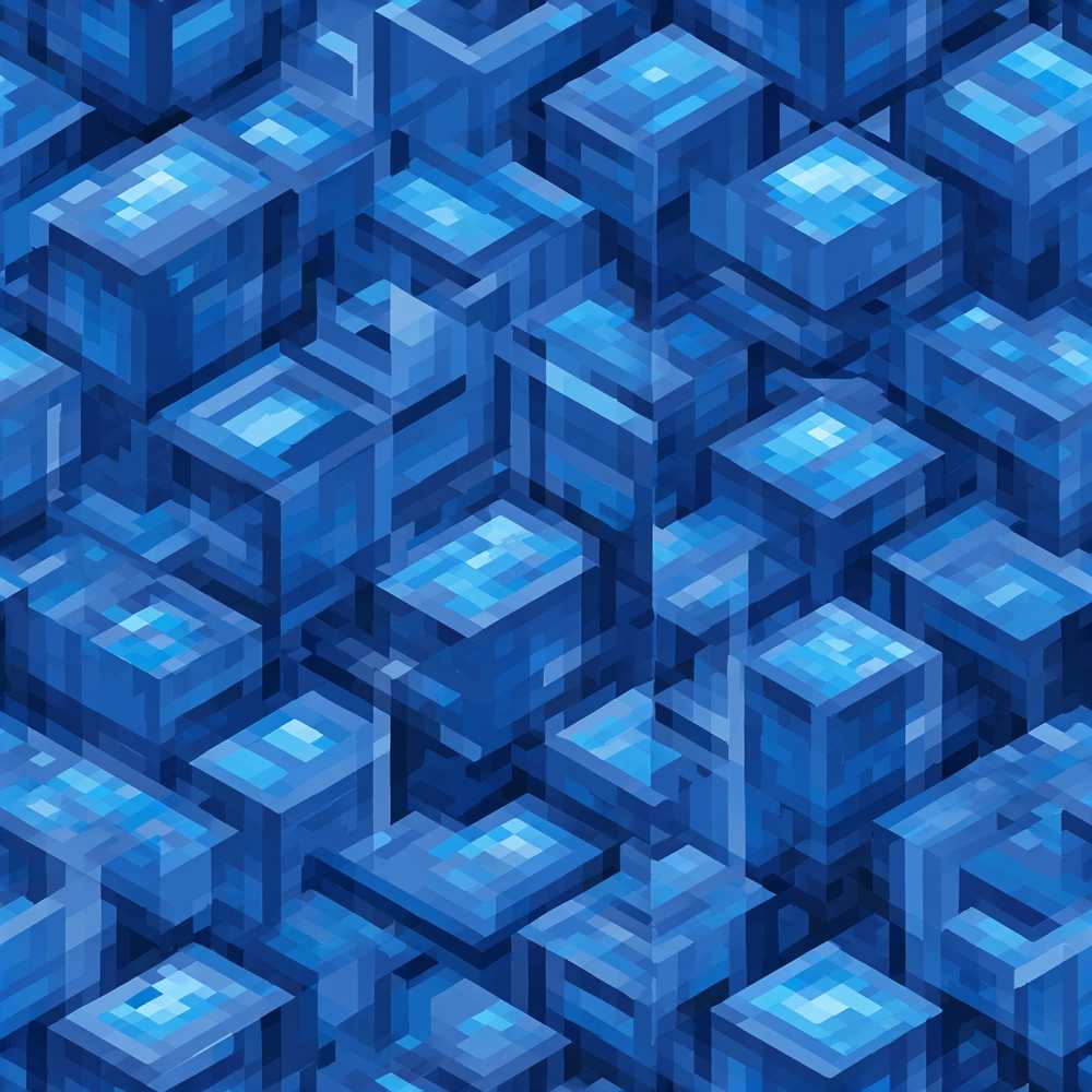 Blue 3D Cube Block Geometric Abstract Art Texture