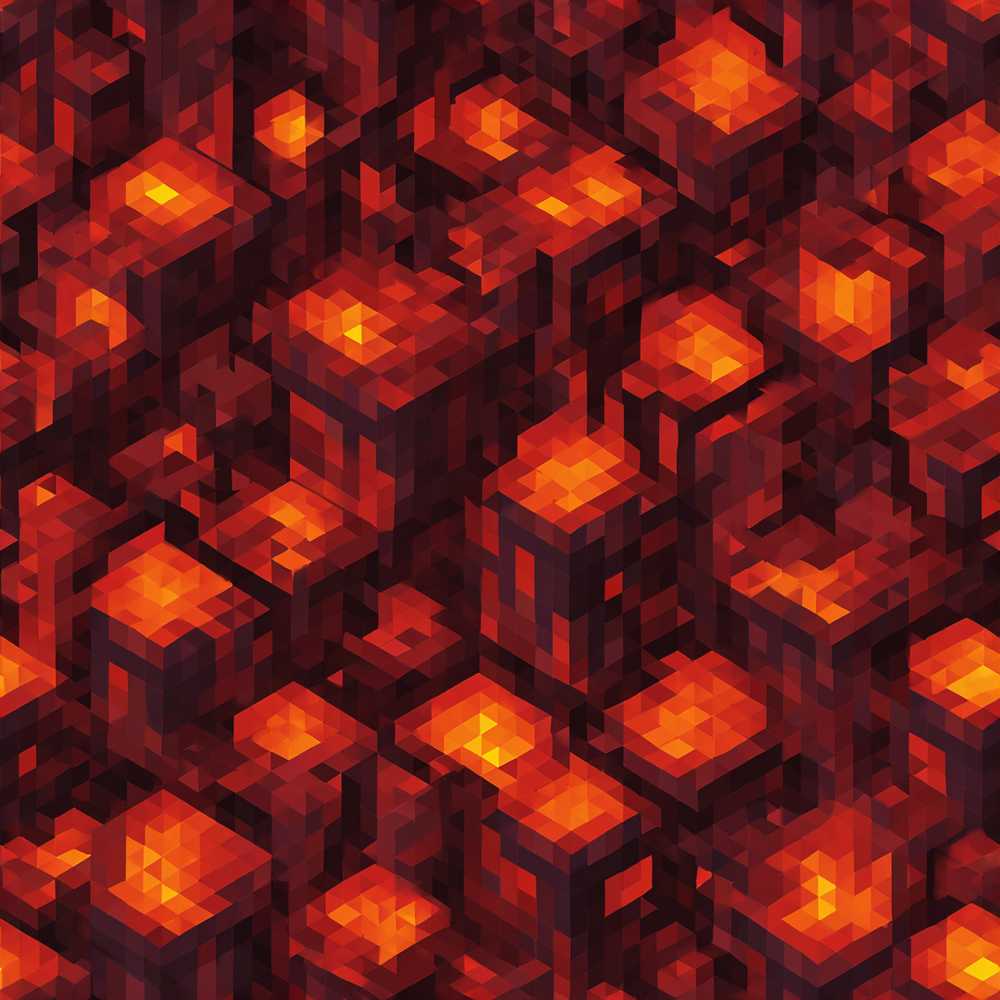 Red Lava Cube Block Abstract Geometric Art Texture