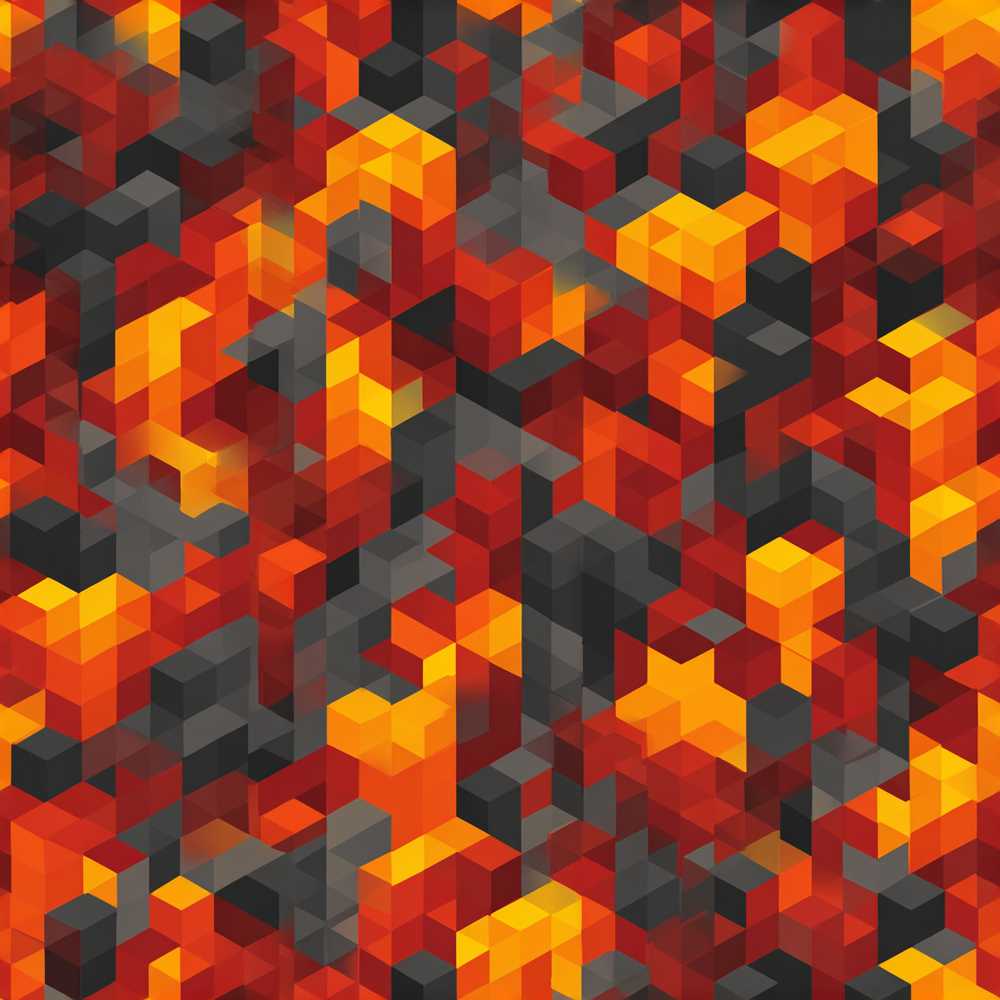 Red Yellow Geometric Cube Abstract Art Texture Pattern