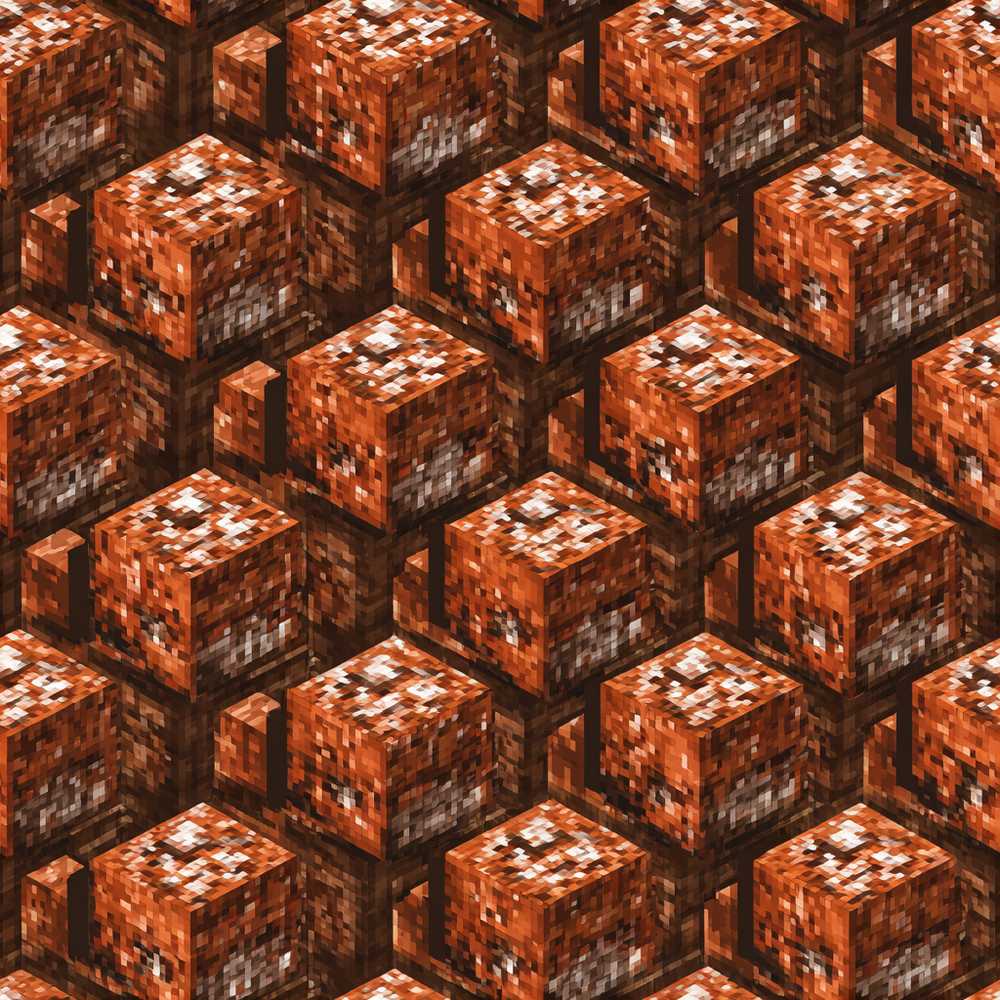 Rustic Brown Stone Cube Texture Abstract Art Pattern
