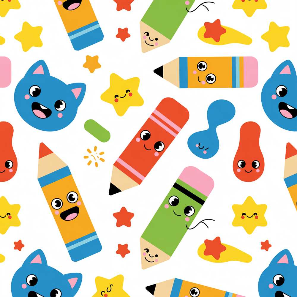 Cute School Supplies Pencils Stars Kawaii Learning Decorative