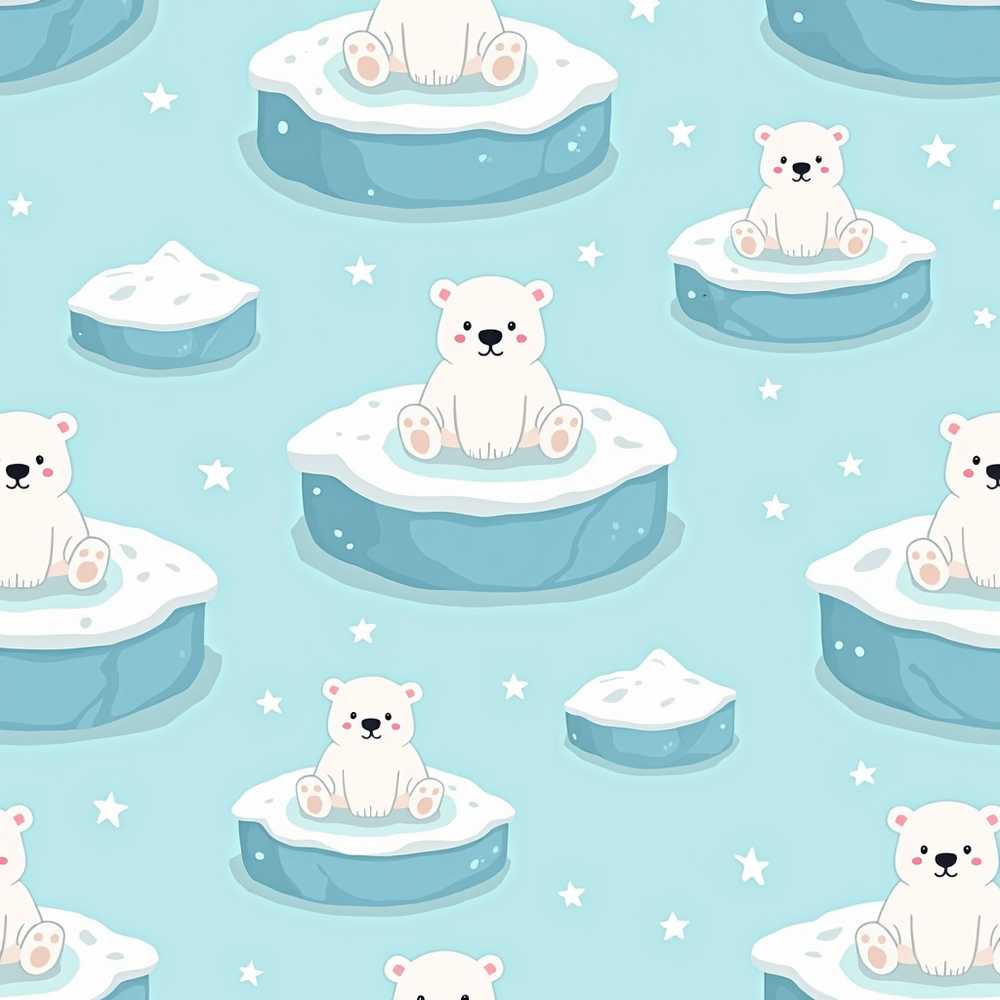 Cute Polar Bears on Ice Floes Arctic Winter Cute Animals