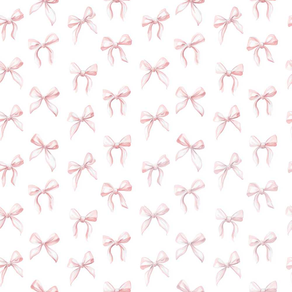 Soft Pink Watercolor Bows Minimal Elegant Decorative Repeat