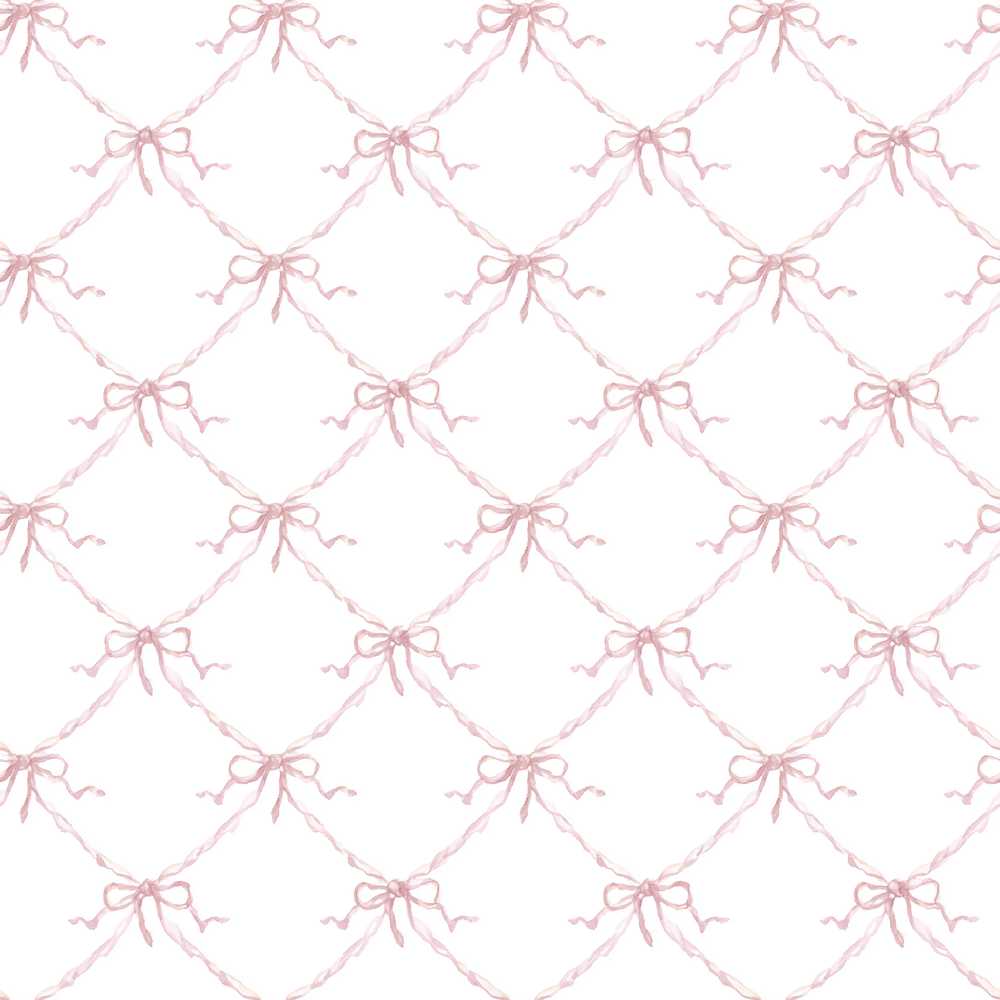 Soft Pink Ribbon Bow Lattice Elegant Decorative Repeat