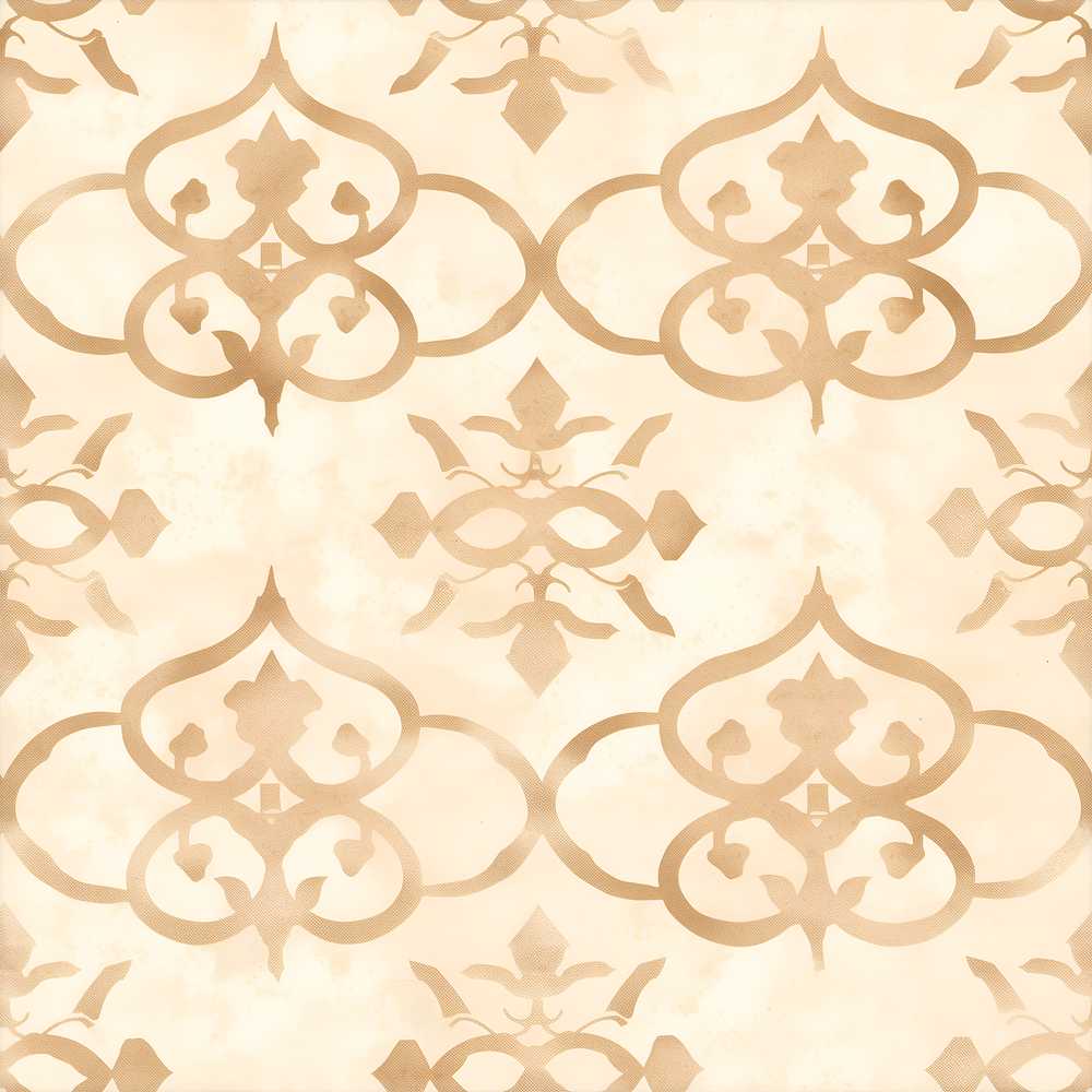Neutral Beige Moroccan Geometric Tile Elegant Repeat Pattern
