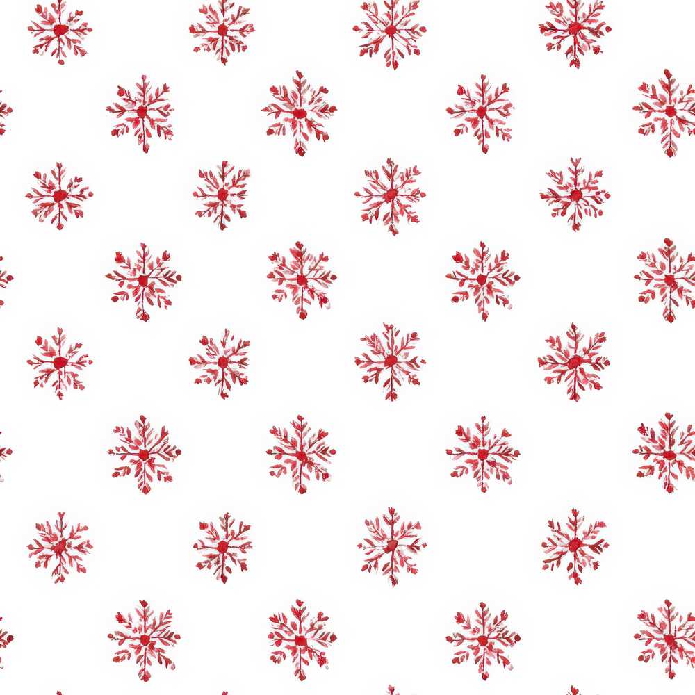 Minimal Red Snowflake Winter Holiday Festive Seasonal Pattern