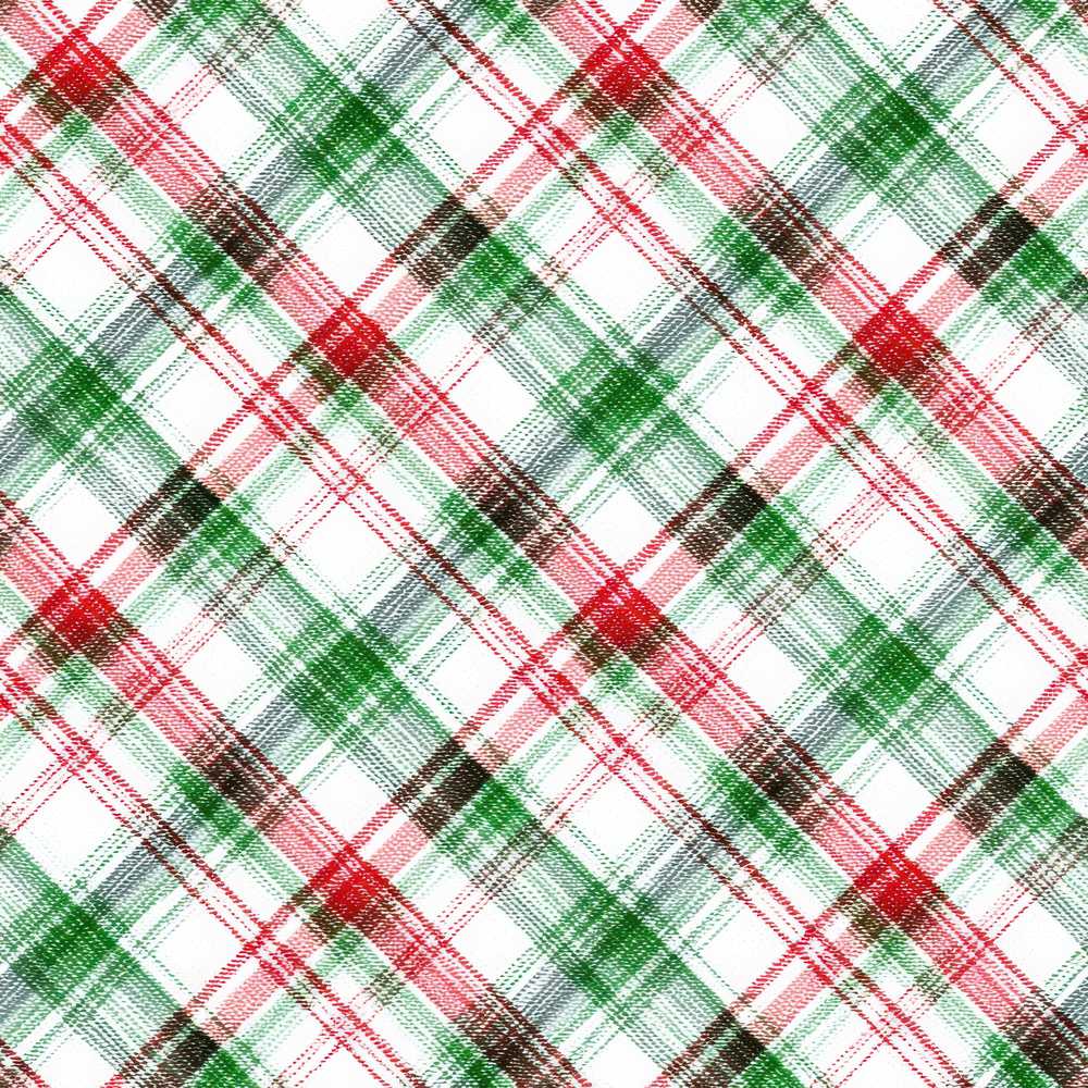 Watercolor Red Green Christmas Tartan Plaid Festive Holiday