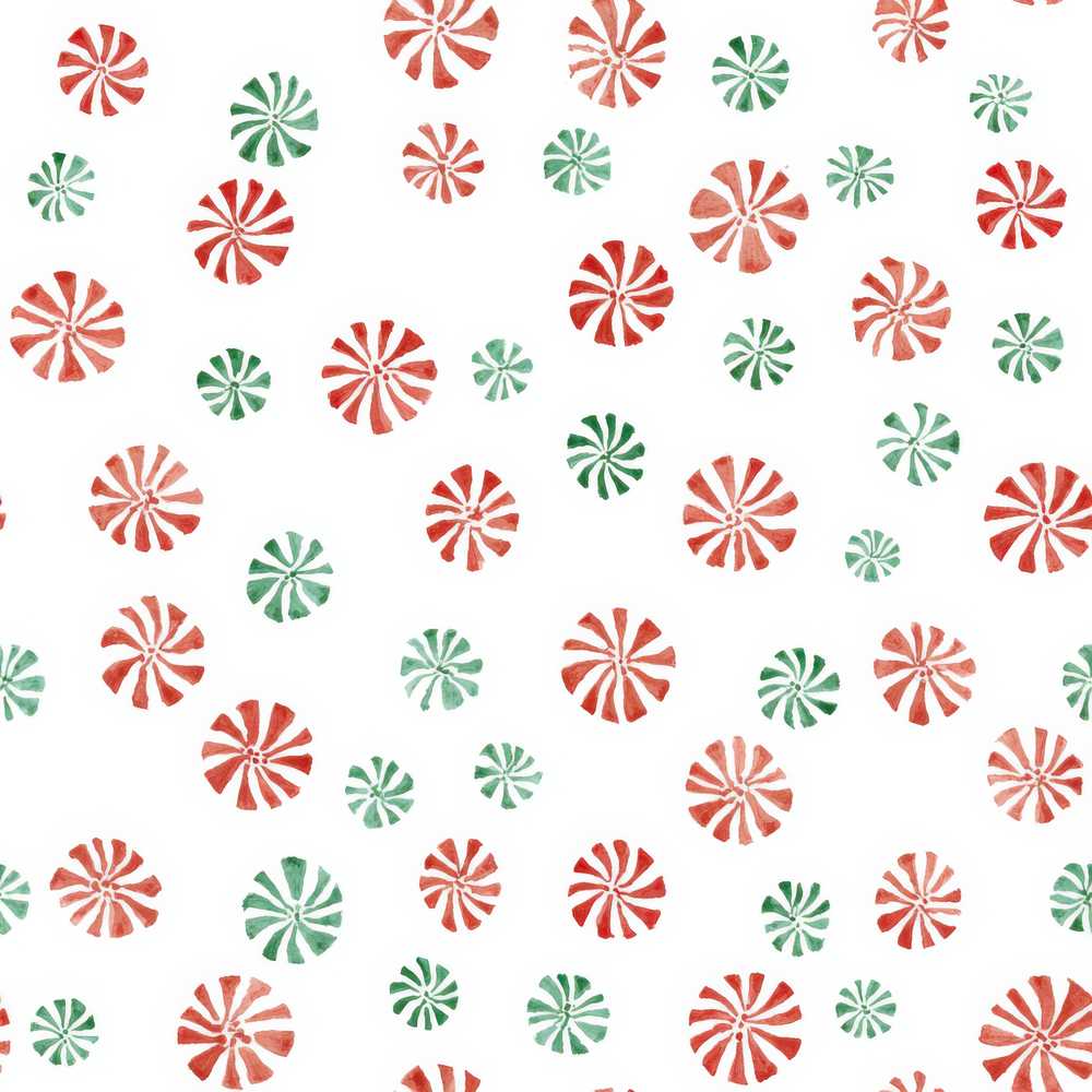 Watercolor Peppermint Candy Red Green Holiday Illustration Repeat